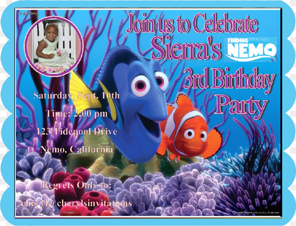 Finding Nemo Birthday Party Invitation Nemo And Dory Hd, Berry, Food, Fruit, Plant Png Image