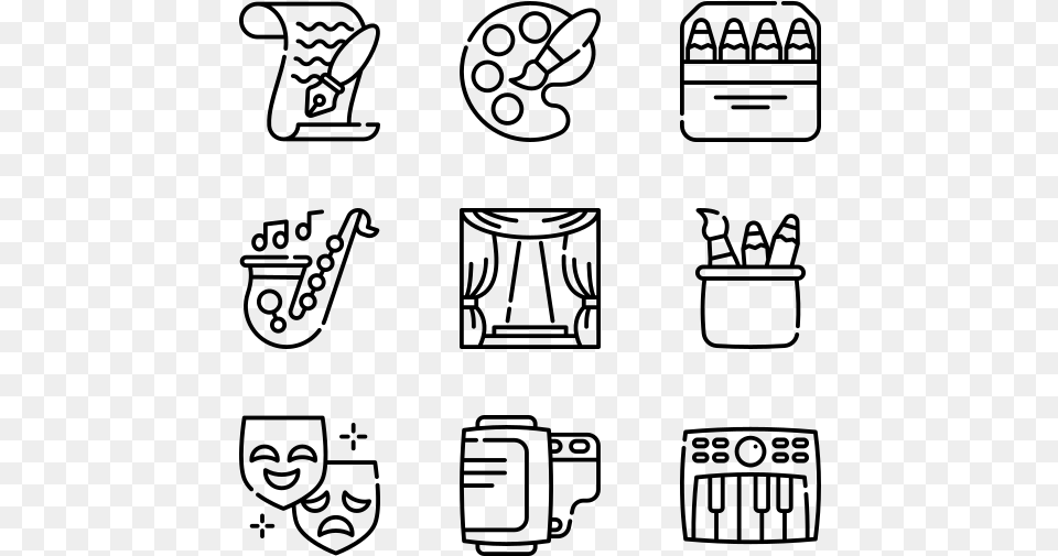 Fine Arts Resume Icons, Gray Png