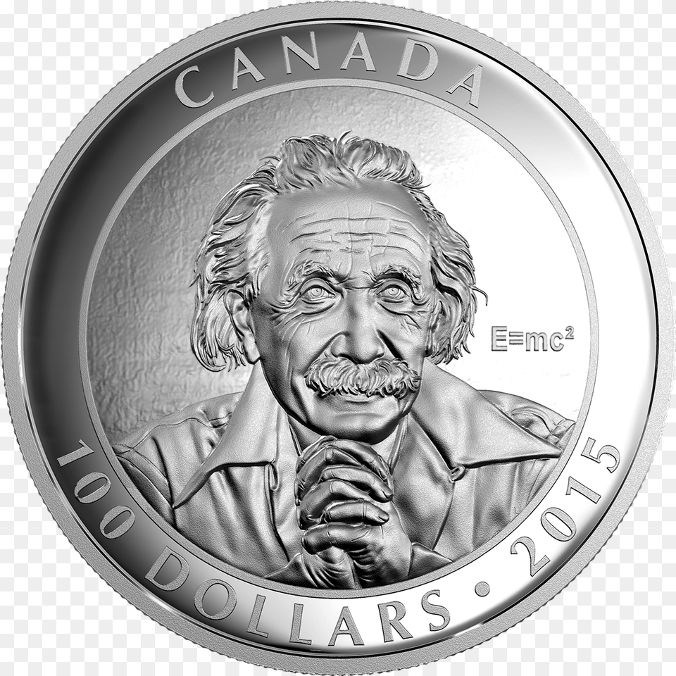Fine Silver Coin Albert Einstein Albert Einstein Coin, Adult, Person, Man, Male Free Transparent Png