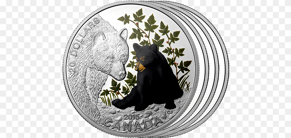 Fine Silver Coloured 4 Coin Subscription 2015 Fine Silver 20 Dollar Coin Baby Animals Black, Animal, Bear, Mammal, Wildlife Free Transparent Png
