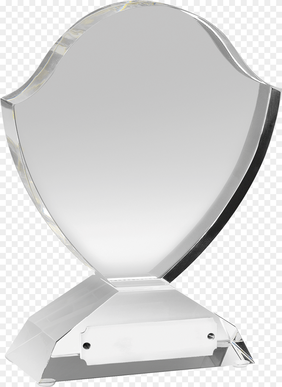 Finely Crafted Clear Optical Crystal Shield Shape Award Trophy, Mirror, Blade, Dagger, Knife Free Png Download