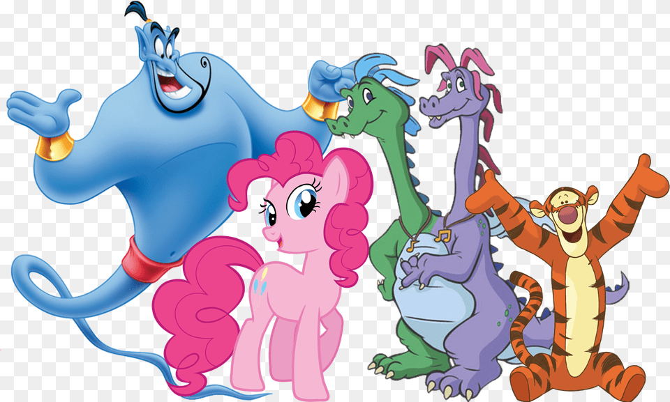 Finest Aladdin Crossover Dragon Tales Genie Laughing Roommates Disney Winnie The Pooh Tigger Giant Wall, Book, Comics, Publication, Cartoon Free Png Download