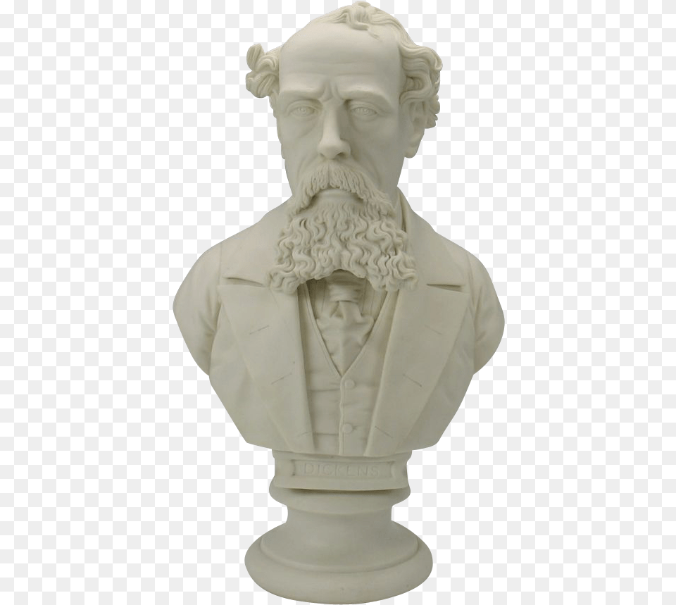 Finest Big Parian Porcelain Bust Of Dickens Bust, Art, Person, Head, Face Free Transparent Png