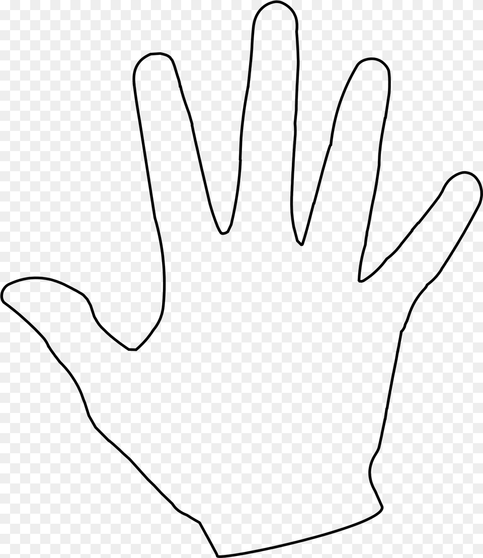 Finger Clipart Back Hand Transparent Background Hand Outline, Gray Free Png