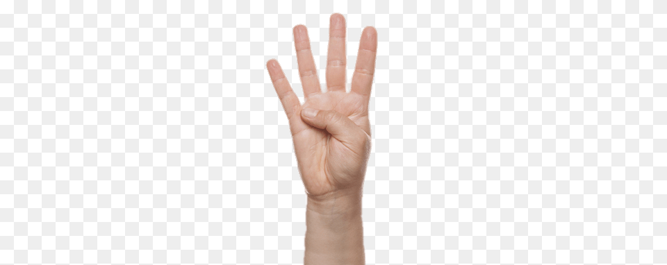 Finger Counting Four Copy, Body Part, Hand, Person, Wrist Png