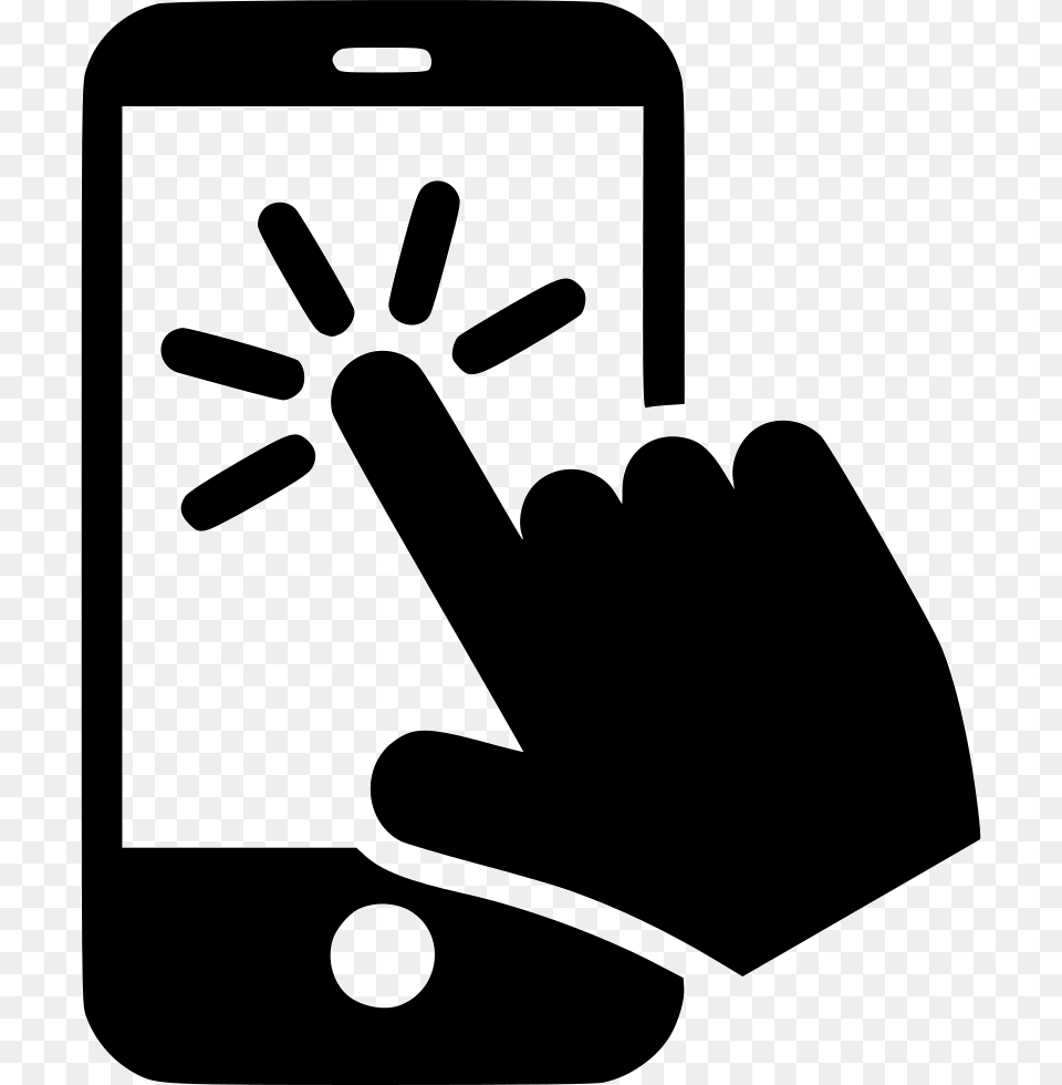 Finger Cursor Pic Press Button Icon, Electronics, Mobile Phone, Phone, Stencil Free Png