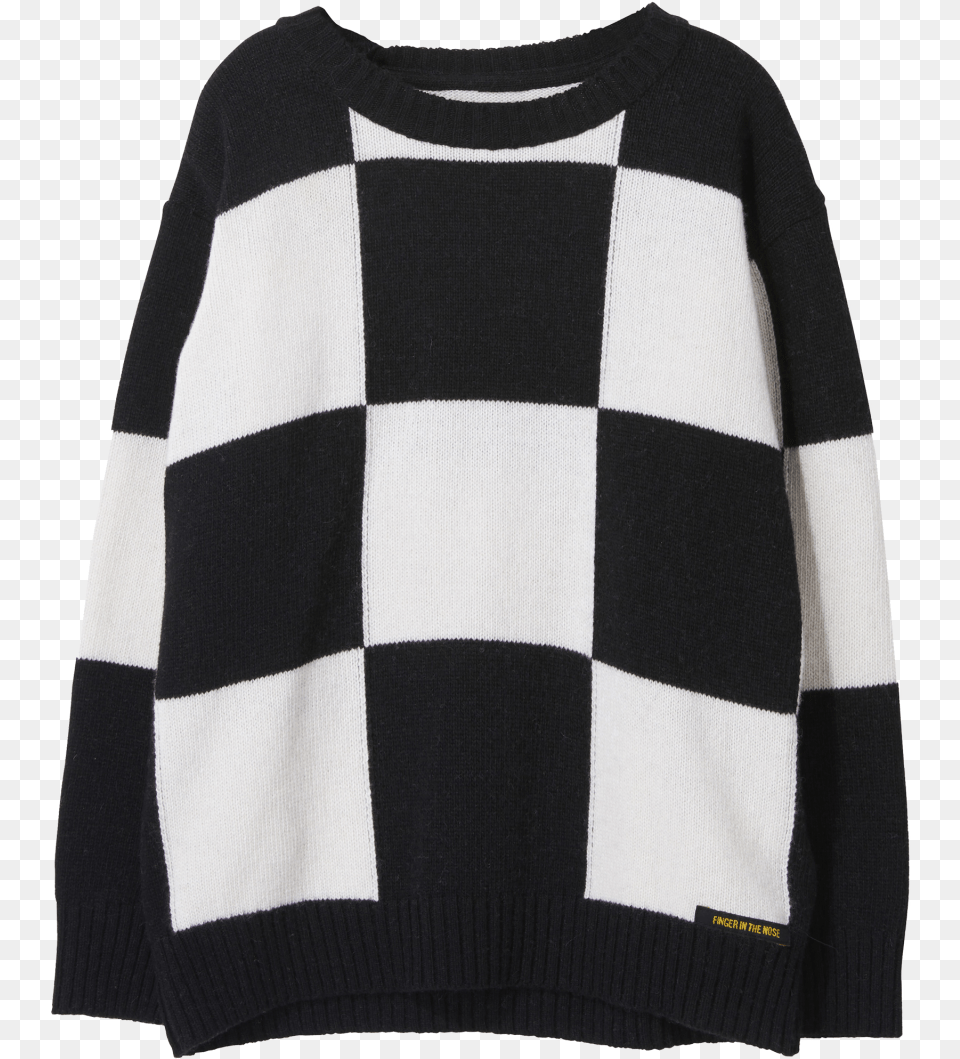 Finger In The Nose Skylar Oversized Jumper Checkers Orange, Clothing, Knitwear, Sweater, Sweatshirt Free Transparent Png