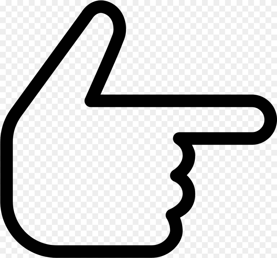 Finger Pointing Right Icon, Gray Free Png