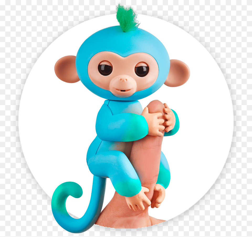 Fingerlings Monkey 2tone Ombre Charlie Blue And Green Fingerlings, Toy Png Image