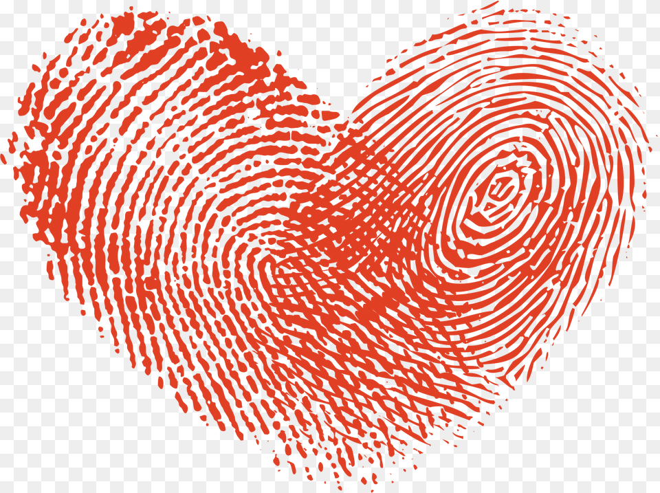 Fingerprint Clipart Orange Heart Fingerprint Free Png Download