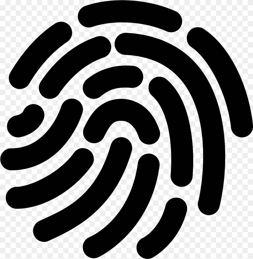 Fingerprint Filled Icon In Iphone Style Fingertip, Gray Free Png Download