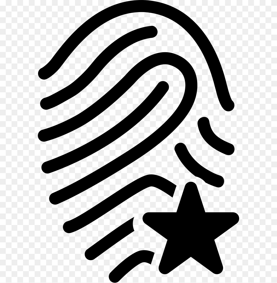 Fingerprint Outline With Star Shape Unique Selling Point, Symbol, Bow, Star Symbol, Weapon Free Png Download