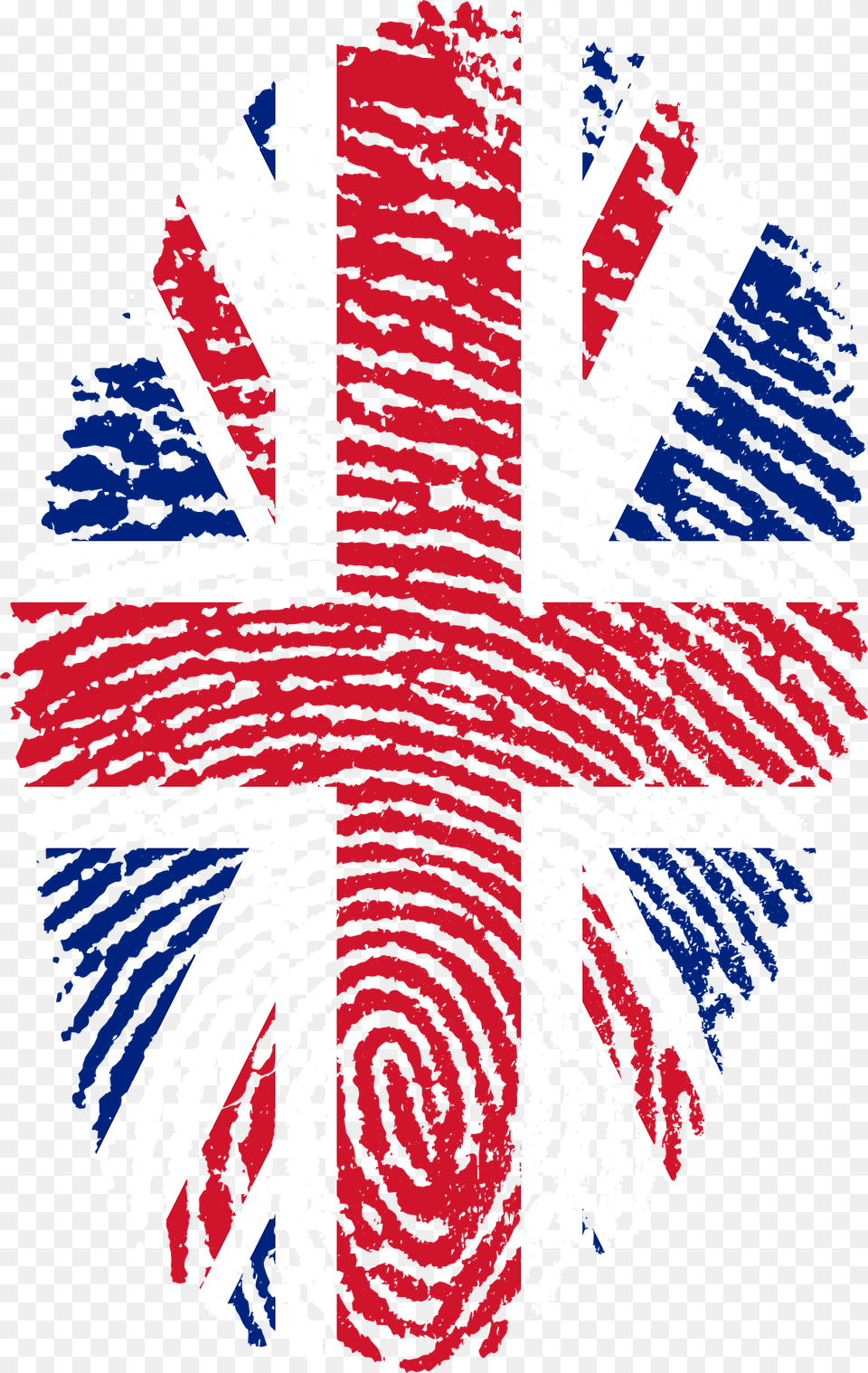 Fingerprint With British Flag Clipart, Art, Cross, Symbol, Emblem Free Png