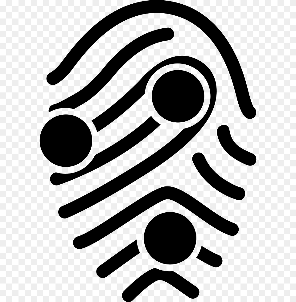 Fingerprint With Circle Marks Icon, Stencil, Cutlery, Bow, Weapon Png