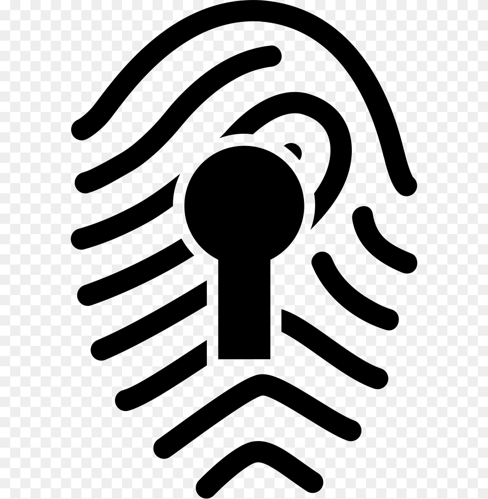 Fingerprint With Keyhole Comments Fingerprint, Electrical Device, Microphone, Stencil Free Png Download