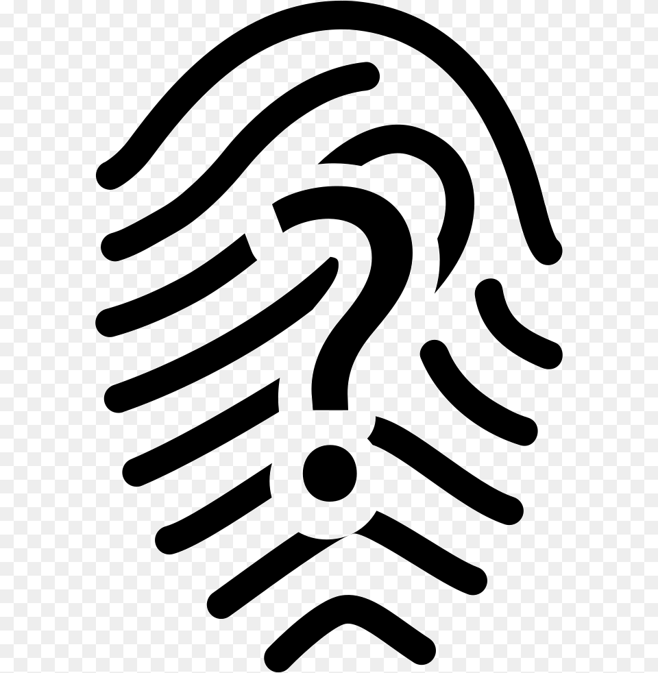 Fingerprint With Question Mark Fingerprint Phone Icon, Stencil Free Png Download