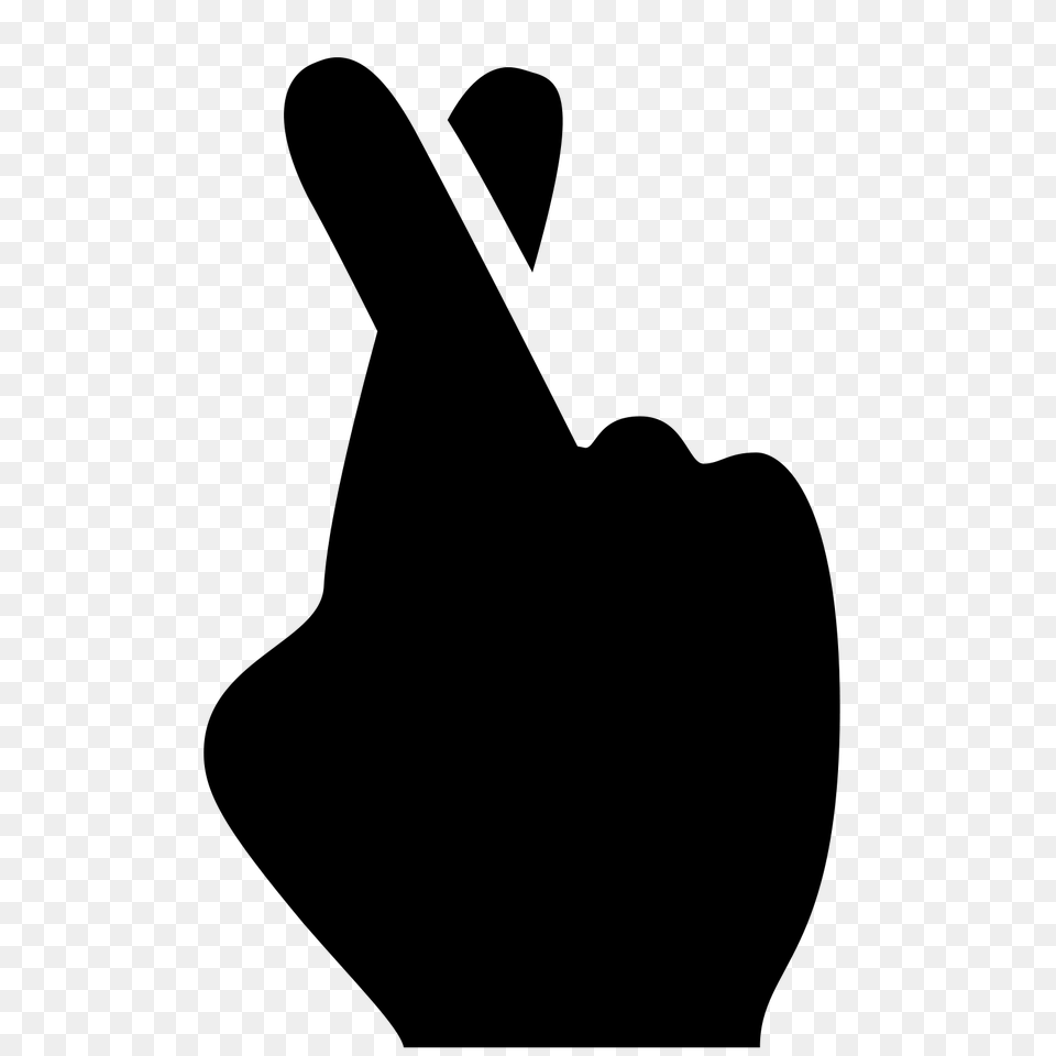 Fingers Crossed Icon, Gray Free Png