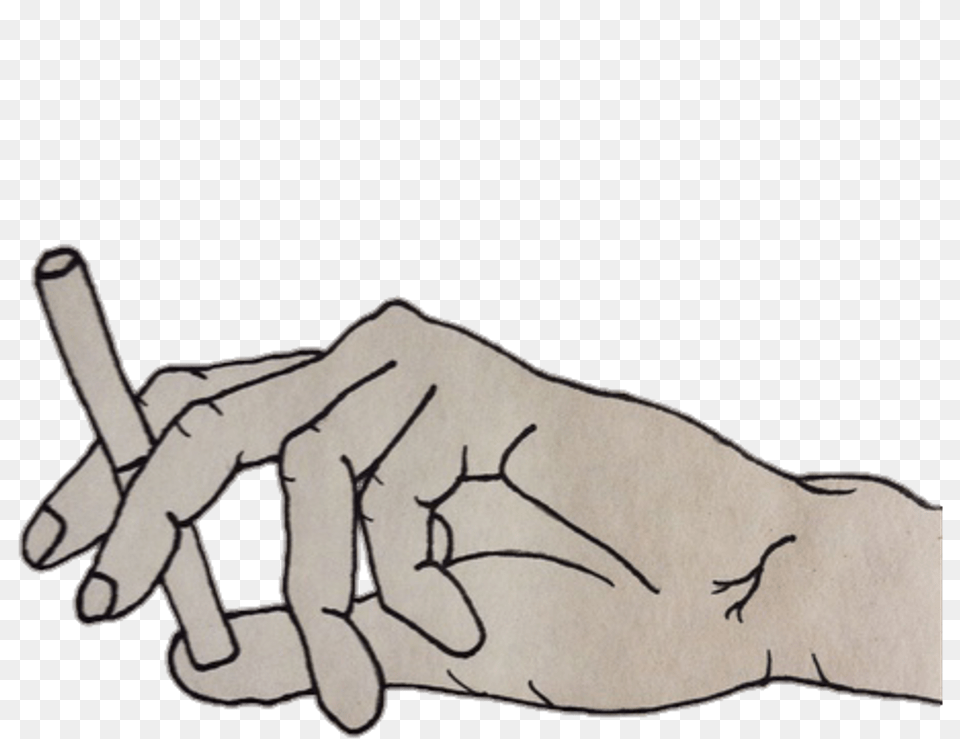 Fingers Drawing Smoking Transparent Clipart Cigarette In Hand Clipart, Body Part, Person, Finger, Baby Free Png