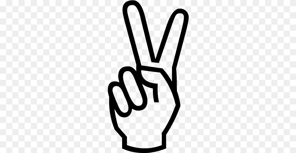Fingers Picture Peace Sign Hand, Gray Png Image