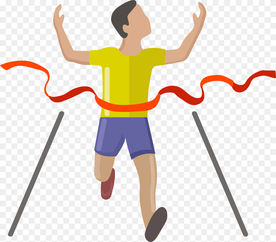 Finish Line Clipart, Person, Walking, Clothing, Shorts Free Png