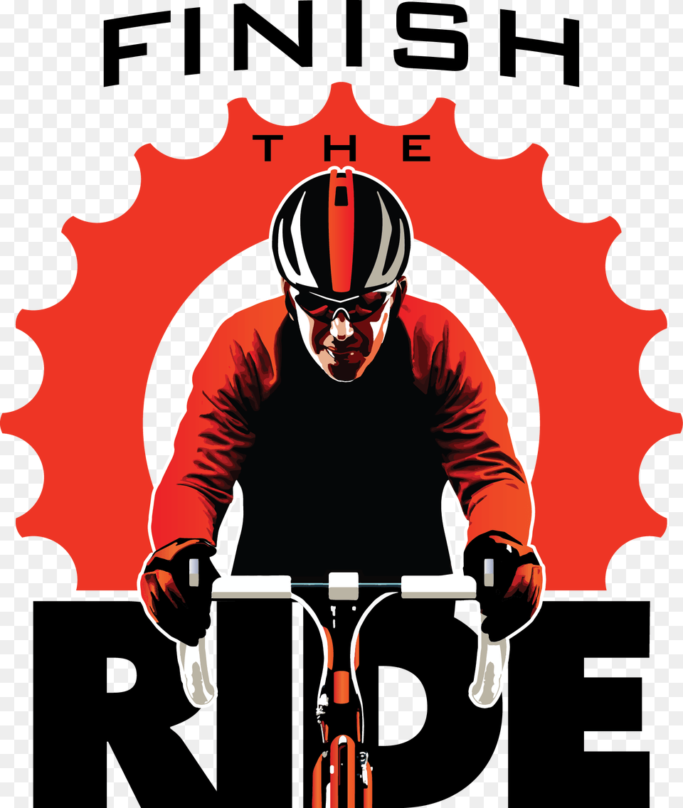 Finish The Ride Santa Clarita Cyclocross Logo, Advertisement, Poster, Adult, Person Png Image