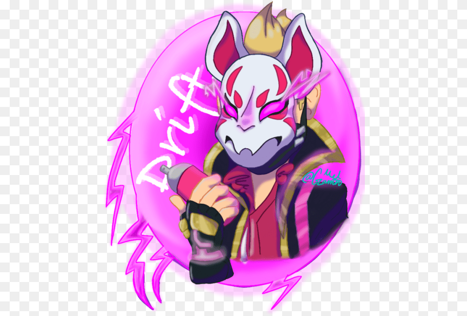 Finished This I39m Happy Took Me 4 Hrs To Do For All Fanart Fortnite Drift Drawing, Book, Comics, Publication, Purple Png