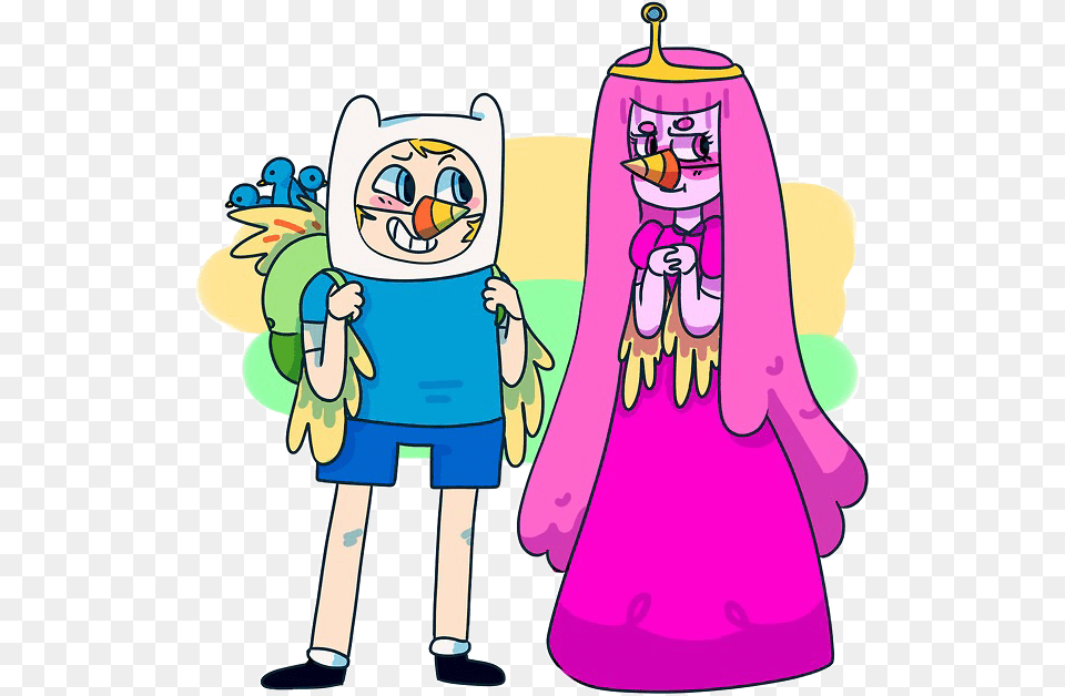 Finn And Princess Bubblegum Dressed As Birds With Bird Cartoon, Baby, Person, Book, Comics Free Png Download