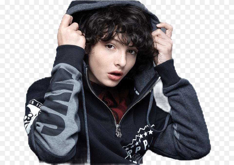 Finn Wolfhard Clipart Mike Wheeler, Clothing, Sweatshirt, Sweater, Hood Free Png