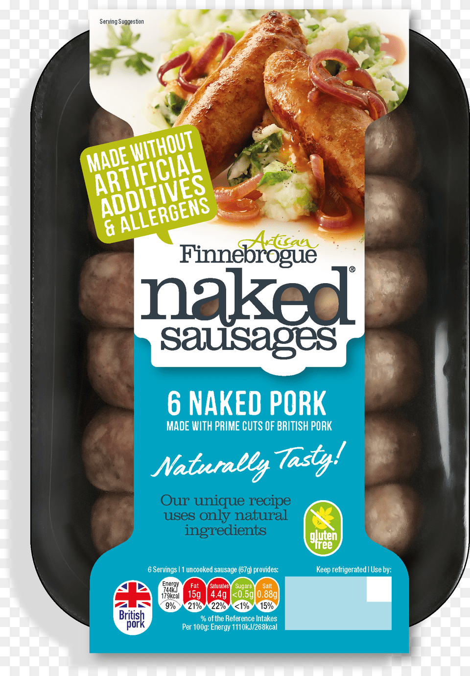 Finnebrogue Naked Sausages, Advertisement, Food, Lunch, Meal Png Image