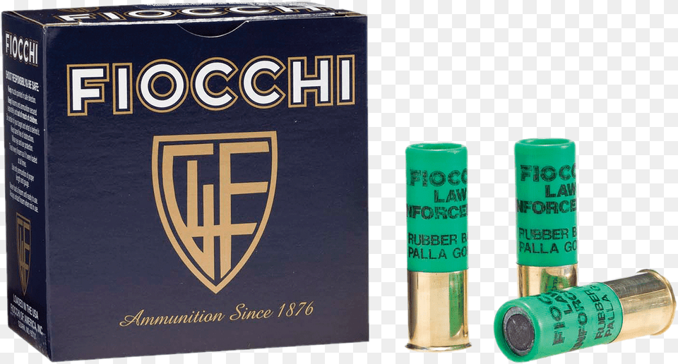 Fiocchi 12lebat Rubber Baton 12 Gauge Gauge, Ammunition, Weapon, Bullet Png Image