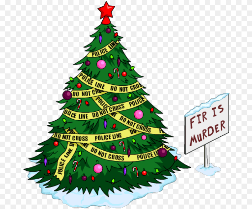 Fir Is Murder Tree Sign Simpsons Christmas Tree Decorations, Festival, Christmas Decorations, Plant, Christmas Tree Free Transparent Png