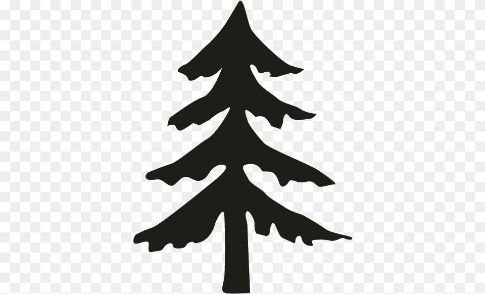 Fir Pine Spruce Christmas Tree Simple Pine Tree Silhouette, Leaf, Plant, Stencil, Person Png Image