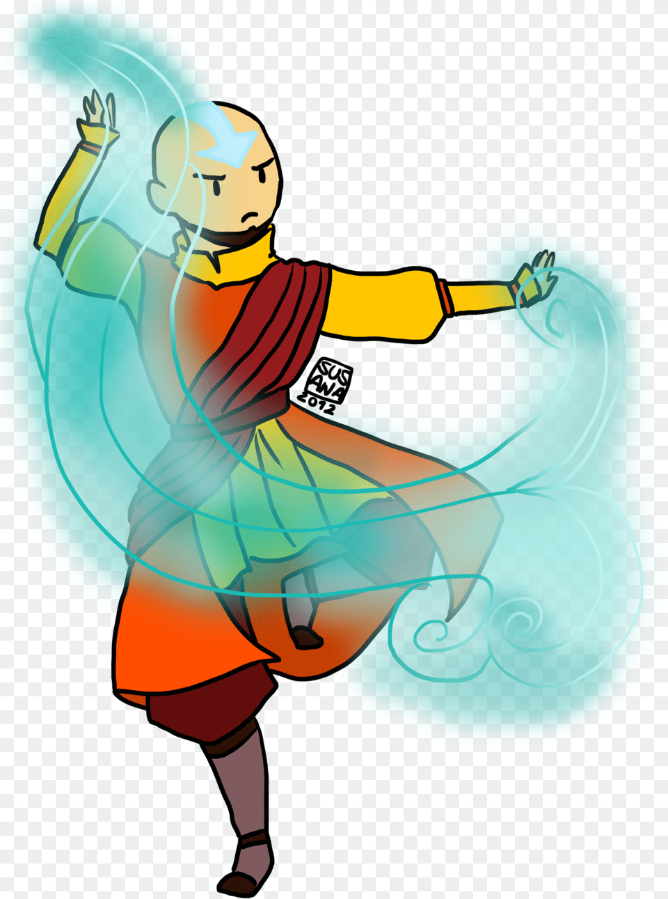 Fire Aang Avatar Water Earth Atla Nick Air Legend Of Avatar Aang Roku Kyoshi, Art, Graphics, Person, Outdoors Free Png
