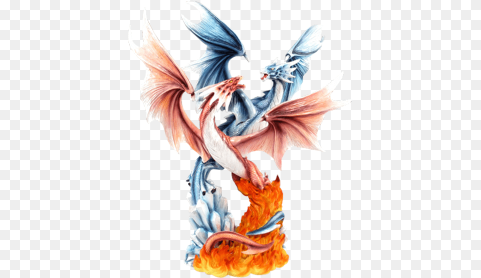 Fire And Ice Dragon Statue Fire Ice Dragons Statue, Animal, Bird Png