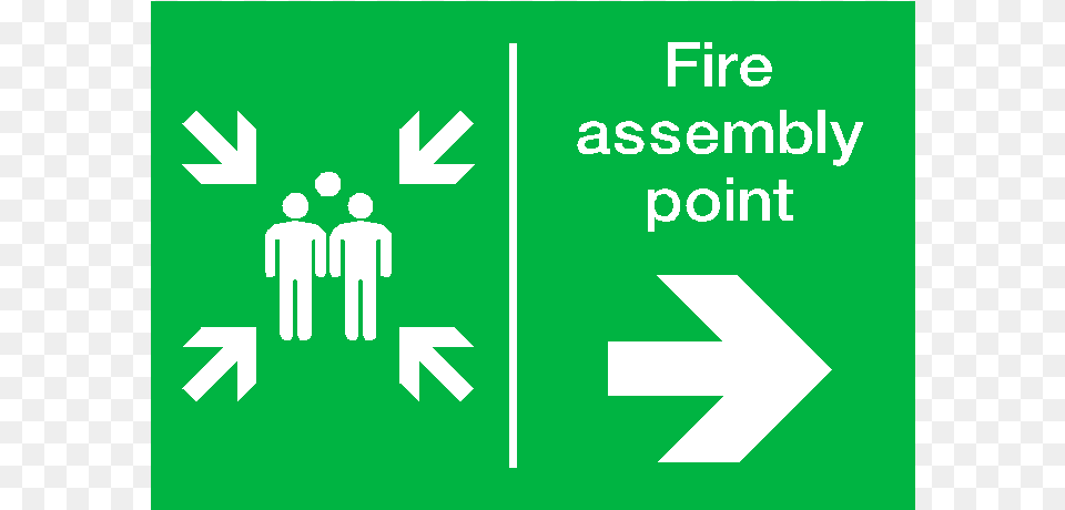Fire Assembly Point Arrow Right Sticker Fire Assembly Point Sign, Symbol, First Aid, Road Sign Free Png