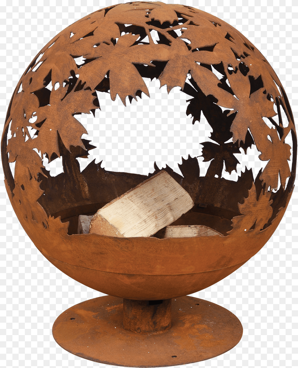 Fire Ball Laser Cut Leaves Rust Esschert Design Brasero, Astronomy, Globe, Outer Space, Planet Free Png