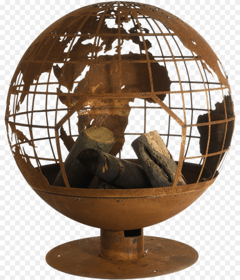 Fire Ball Laser Cut Rust Globe Globe, Astronomy, Outer Space, Planet, Sphere Free Png Download