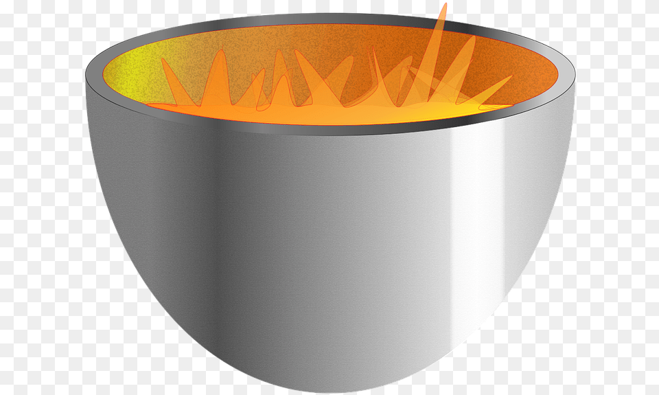 Fire Bowl Firepit Heat Hot Light Warm Fireplace Flame, Pottery, Disk Png