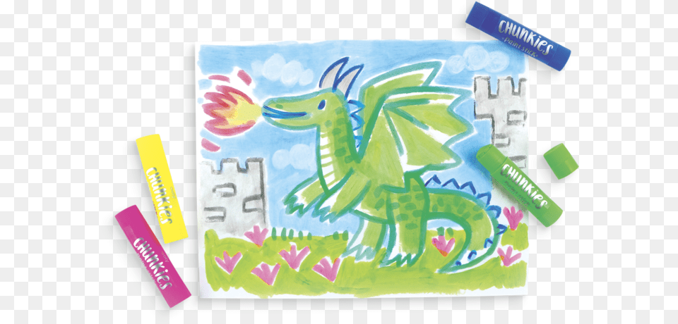 Fire Breathing Dragon Painted With Chunkies Paint Sticks Ooly Chunkies Paint Sticks Png Image