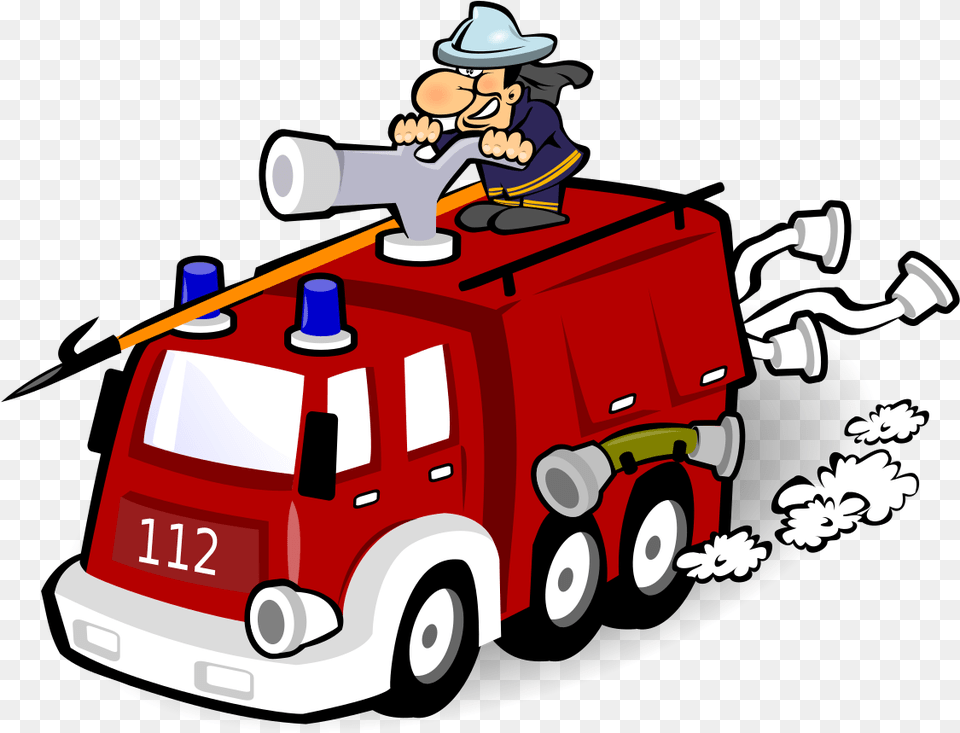 Fire Car Cartoon Water, Transportation, Vehicle, Truck, Bulldozer Free Transparent Png