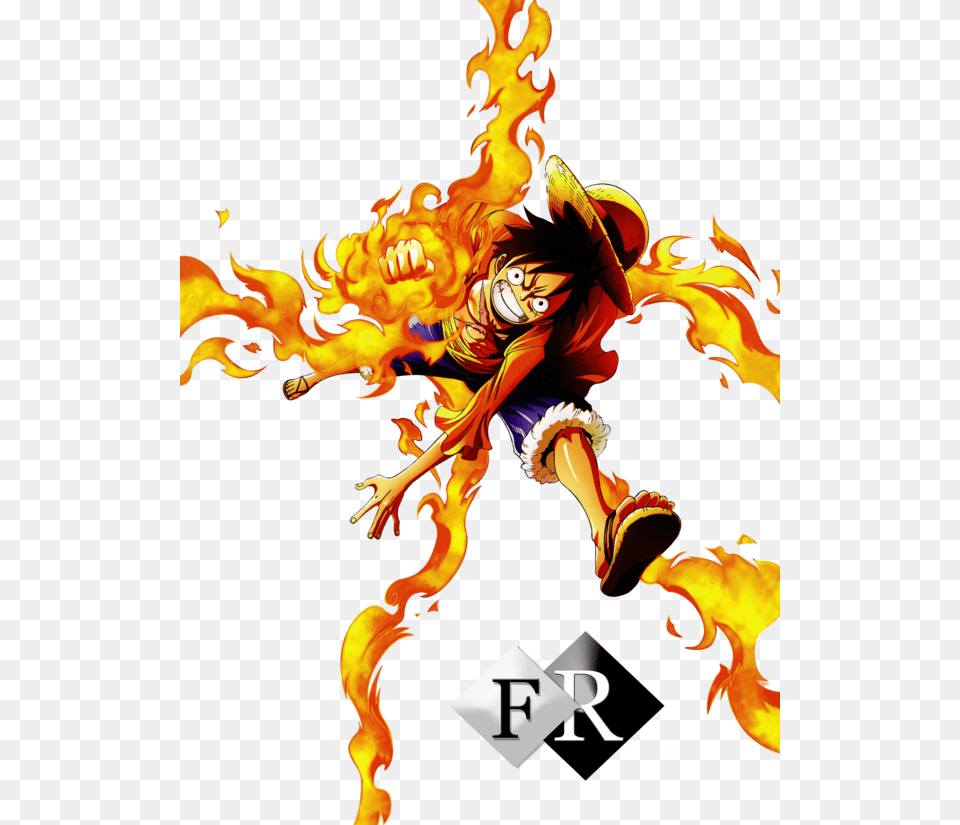 Fire Clip Rendered Luffy, Flame, Person, Face, Head Png Image