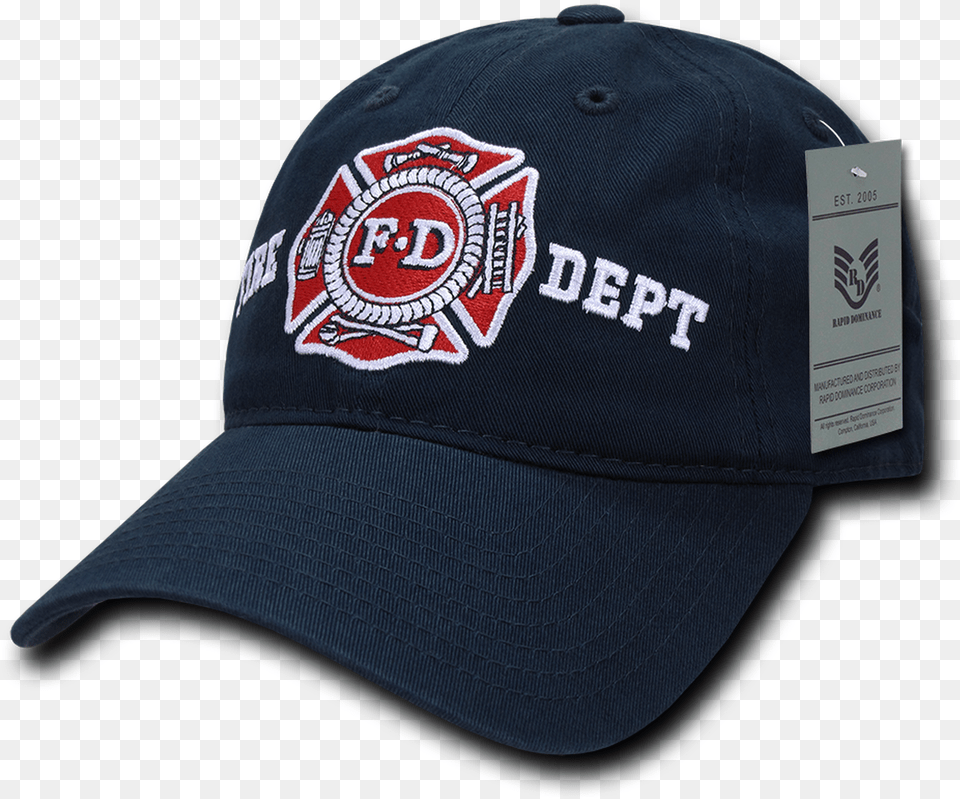 Fire Department Cap Maltese Cross Relaxed Blue Fire Department Cap, Baseball Cap, Clothing, Hat Free Png