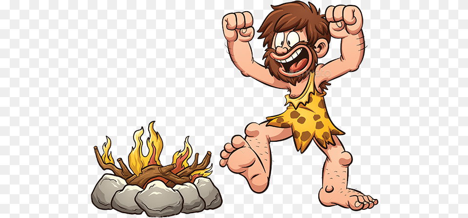 Fire Discovery Of Fire Cartoon, Body Part, Hand, Person, Baby Free Png Download