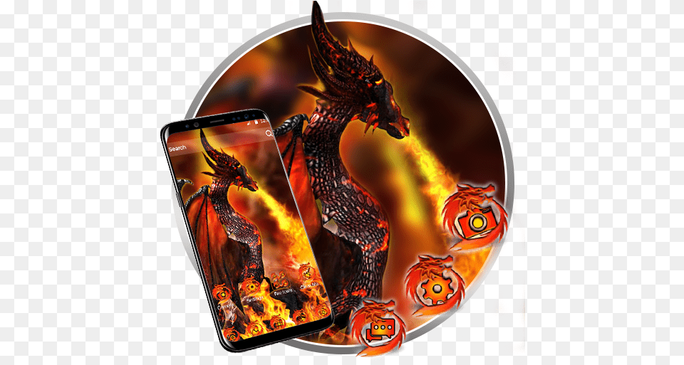 Fire Dragon Launcher Theme Live Hd Wallpapers Apps On Dragon, Electronics, Bonfire, Flame Png