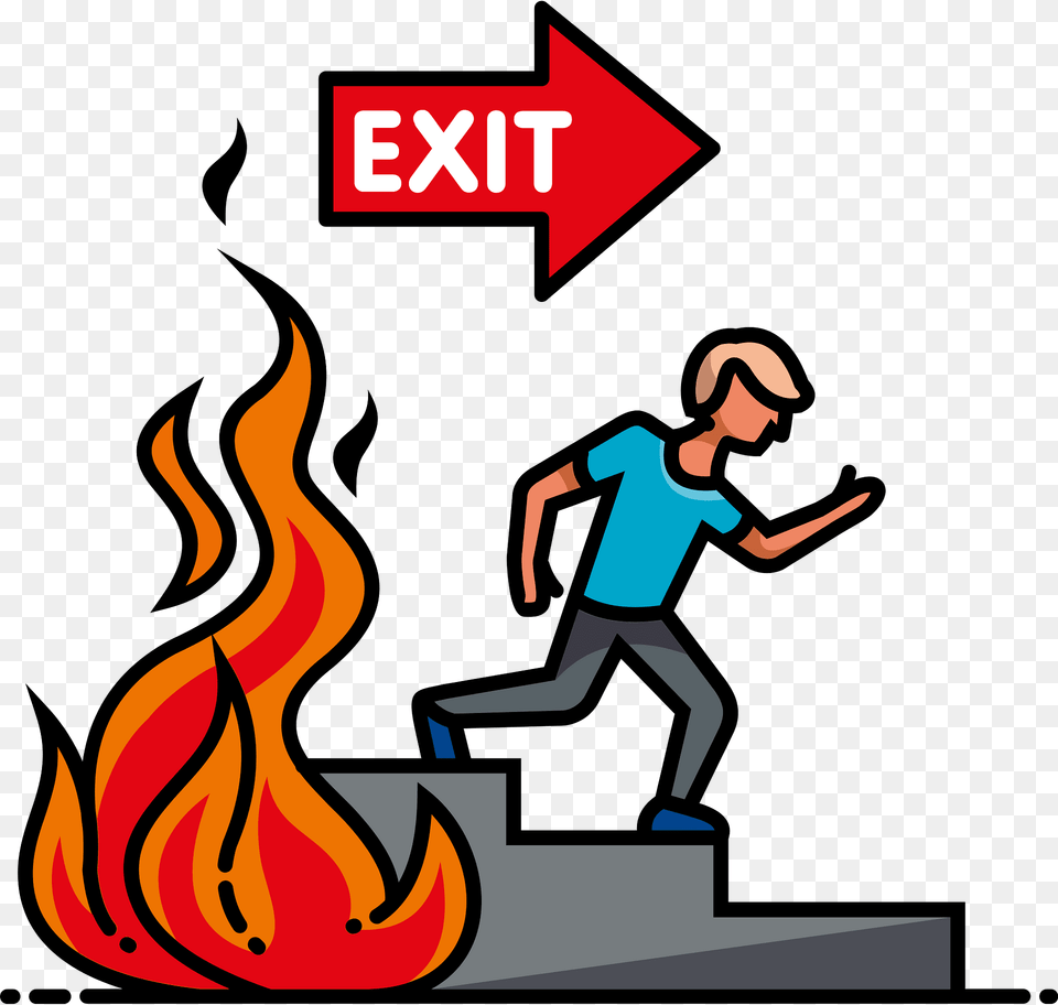 Fire Drill Clipart, Person, Flame, Face, Head Png
