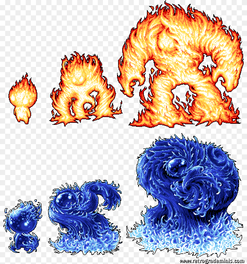 Fire Elemental Pixel Art, Flame Free Png