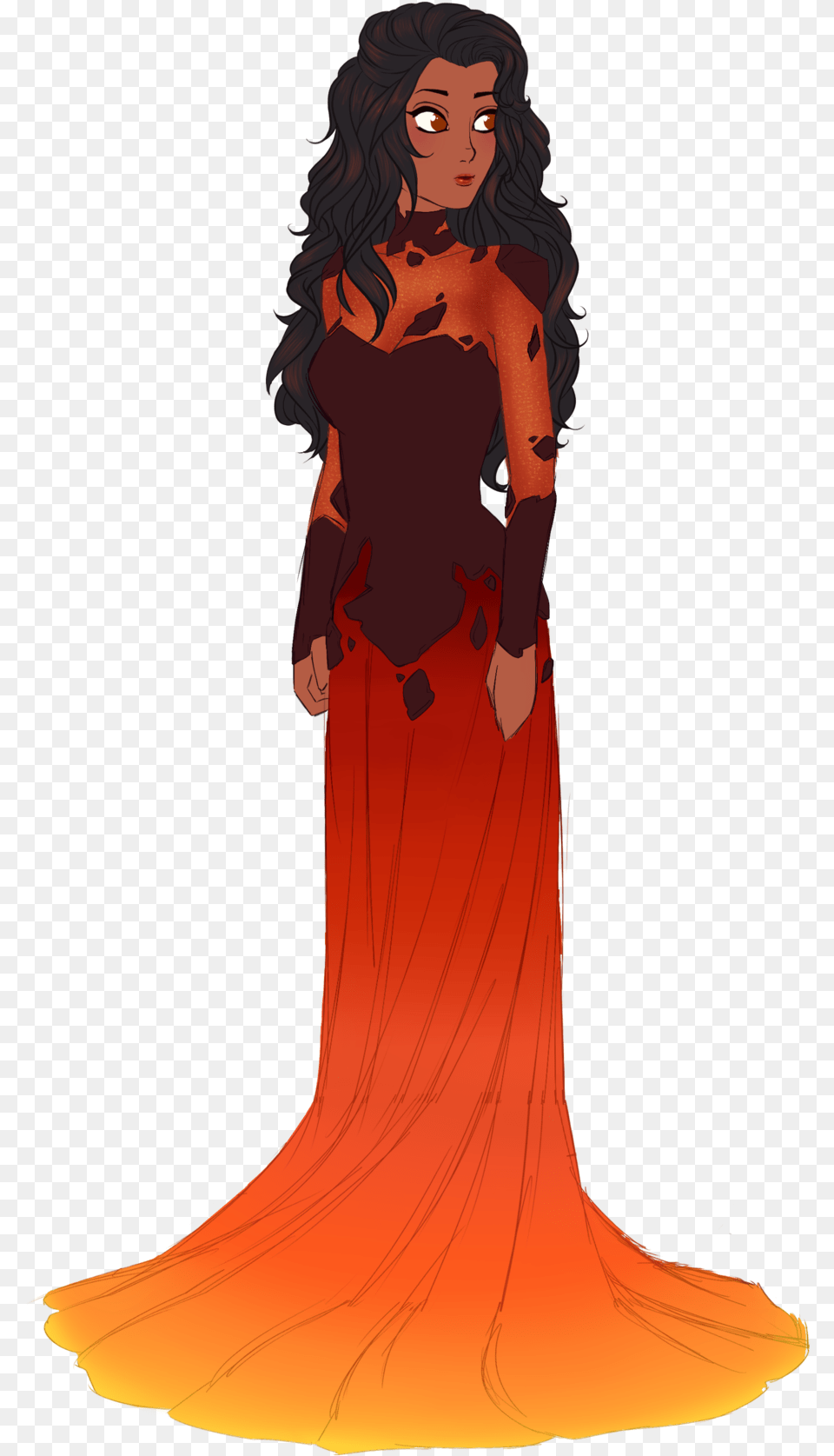 Fire Elsa By Choukolina Sharkboy And Lavagirl Fanart, Formal Wear, Clothing, Dress, Gown Png Image