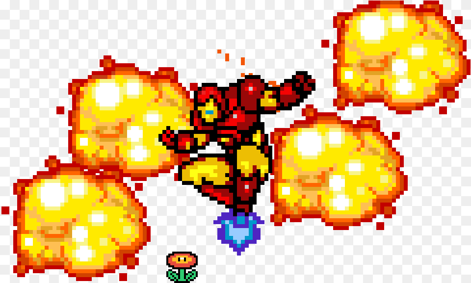 Fire Ember When Iron Man Touches A Fire Flower Iron Pixel Iron Man Logo, Flare, Light, Pattern, Dynamite Png
