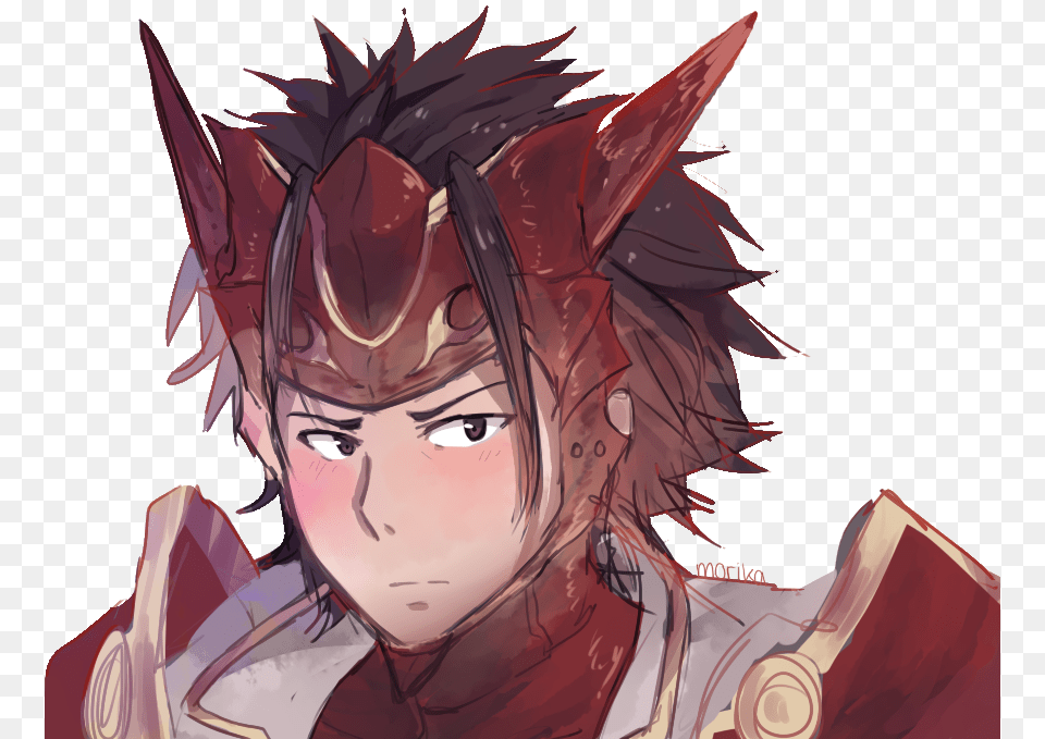 Fire Emblem Fates Human Hair Color Anime Forehead Fictional Fire Emblem Ryoma Face, Person, Head, Book, Comics Free Png
