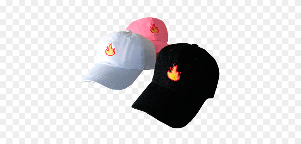 Fire Emoji Embroidery Baseball Cap Baseball Cap, Baseball Cap, Clothing, Hat Free Png Download
